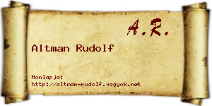 Altman Rudolf névjegykártya