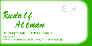 rudolf altman business card